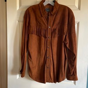LizWear suede western fringe shirt size M